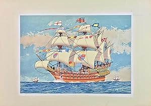 The Great Harry (Henry Grace    Dieu) - Original Maritime Themed Artwork by William McDowell