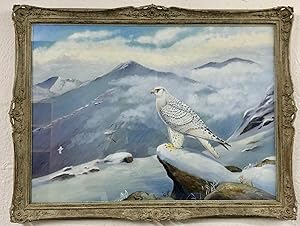 Gryfalcon Signed watercolour and gouache 1983 framed and glazed