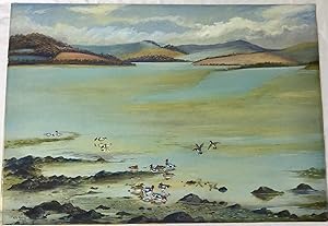 Wigeon & Shelducks on a Lake SIGNED 78 x 57 cm