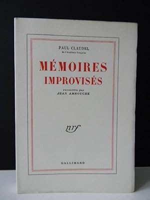 MEMOIRES IMPROVISEES recueillies par Jean Amrouche.