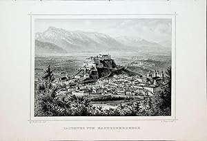 SALZBURG STADT Gesamtansicht [aus: Ruthner: Das Kaiserthum Oesterreich in malerischen Originalans...