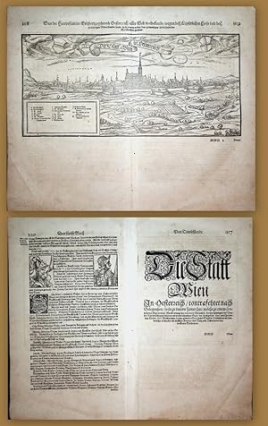 WIEN , Gesamtansicht anno 1628 Sebastian MÜNSTER; Titel: Wien die Hauptstatt im Erzherzogthumb Oe...