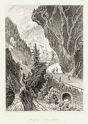 BAD GASTEIN, Gasteiner Klamm ca. 1850 Titel Pass Klamm [aus: Album vom Salzburger Lande]