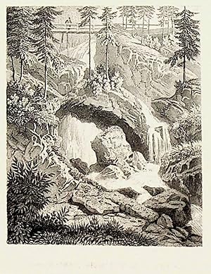 GOLLING AN DER SALZACH, Gollinger Wasserfall ca. 1850 Titel: Obere Wasserfall von Golling [aus: A...