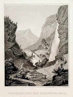 BAD GASTEIN, Böckstein Bären- und Schleierfall ca. 1850 Titel: Der Baer- und der Schleyer-Fall. [...