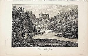 WERFEN, Festung Hohenwerfen, Ansicht / view ca. 1835 Titel: Veste Werfen [aus: Schweickhardt v. S...