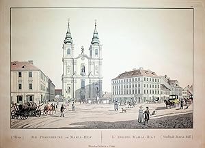 WIEN VI., MARIAHILFER KIRCHE ODER BARNABITENKIRCHE, Ansicht, (=Aus: Mahlerische und merkwürdige A...