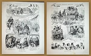 WIEN, Typen Titel: Wiener-Omnibus Freuden und Leiden, Grafik ca. 1872 2 Blätter