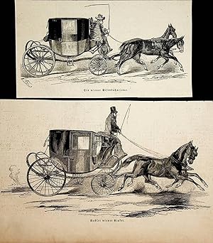 WIEN, FIAKER 2 Grafiken ca. 1850