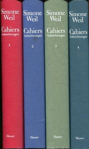 Cahiers. Aufzeichnungen. Band 1 bis 4. - Weil, Simone