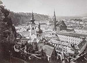 Ansicht von Salzburg vom Festungsweg. Original Fotografie; Albumin-Abzug (ca. 1885). Bildformat: ...