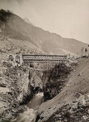 Gotthard-Bahnbrücke (ca. 1883). Original-Fotografie; Albumin-Abzug; Bildformat: 25,5 x 35,5 cm. A...