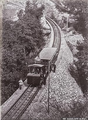 Chemin de fer du Rigi. Original-Fotografie; Albumin-Abzug (ca. 1885). Bildformat: 15,8 x 21,2 cm....