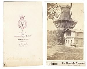 Die historische Windmühle in Potsdam. Original-Fotografie; Albumin-Abzug (ca. 1870). Bildformat 5...