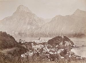 Ansicht von Traunkirchen. Original Fotografie; Albumin-Abzug (ca. 1885). Bildformat: 19,3 x 26,4 ...