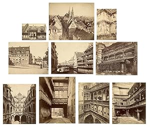 NÜRNBERG: Neun Original-Fotografien, Albumin-Abzüge mit Ansichten mittelalterlicher Bauten in Nür...