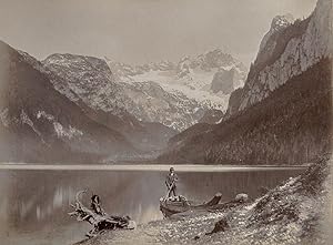 Gosau-See gegen den Dachstein. Original Fotografie; Albumin-Abzug (ca. 1885). Bildformat: 19,3 x ...