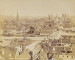 Würzburg. Stadtansicht vom Marienberg. Original Fotografie (ca. 1885). Bildformat: 22,0 x 28,1 cm...