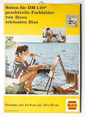 Werbeaufsteller aus den 1960er Jahren für KODAK-COLOR- und DIAFILM. Format 29,8 cm x 42,5 cm. Mit...