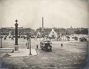 PARIS, Place de la Concorde mit Mercedes Bus. Original-Fotografie (ca. 1905). Bildformat: 22,0 x ...