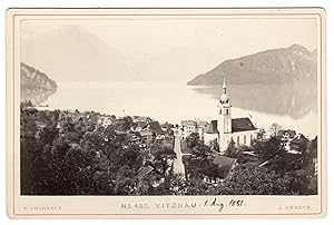 Ansicht von VITZNAU am Vierwaldstättersee. Original-Fotografie; Albumin-Abzug (1881). Bildformat:...