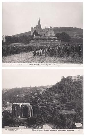 Rhein Ansichten: Schloss Argenfels bei önningen / Burgruine Stahleck und Werner Capelle in Bacher...