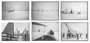 Eissegeln. 6 grossformatige Original Fotografien. Silbergelatine-Abzüge (1970er / 1980er Jahre) B...