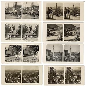 Bosnien. Sarajewo. 8 Stereo-Fotografien (1906). Bildpaar-Format jeweils 8,8 x 18,0 cm. Bildseitig...