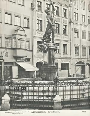 Augsburg. Merkurbrunnen. Original-Fotografie (1906). Bildformat: 19,0 x 23,0 cm. Am unteren weiss...