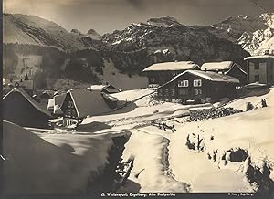 Engelberg. Wintersport. Alte Dorfpartie. Original Fotografie. Silbergelatine-Abzug (ca. 1900). Bi...