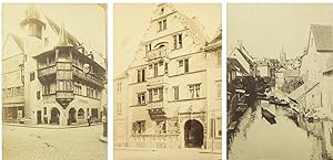 COLMAR im Elsass: Drei Ansichten der Altstadt. Original Fotografien. Albumin-Abzüge (ca. 1880). B...