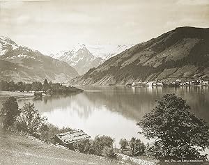 Ansicht von Zell am See gegen das Kitzsteinhorn. Original Fotografie. Silbergelatine-Abzug (ca. 1...