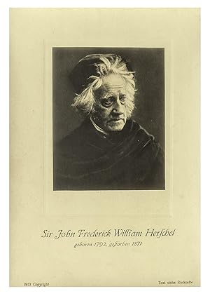 Porträt von Sir John Frederick William Herschel. Original Fotografie auf Bromsilberpapier der NPG...