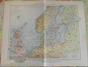 verkehrskarte der nord - und Ostsee Norvège Suède Finland Irland Écosse Grande-Bretagne 1930