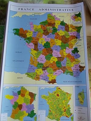 AFFICHES ROSSIGNOL année 2012. 102 x 70 cm France Administrative Département Français et Outre-Mer