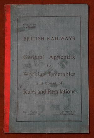 British Railways General Appendix to Working Timetables and Books of Rules and Regulations