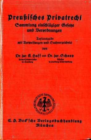 Preußisches Privatrecht - Sammlung einschlägiger Gesetze und Verordnungen