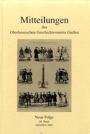 Mitteilungen Oberhessischer Geschichtsverein Gießen 2003 88. Band