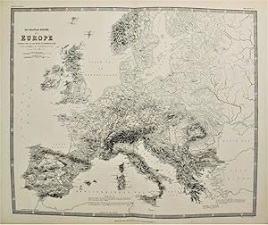 The Mountain Systems of Europe constructed on the basis of contour lines.from the drawings of Pro...