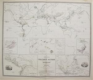 The Phenomena of Volcanic Action showing teh Regions visted by Earthquakes and the distribution o...