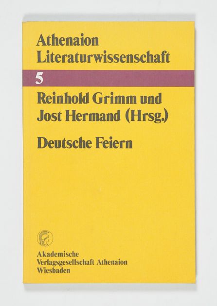 Deutsche Feiern (Athenaion Literaturwissenschaft)
