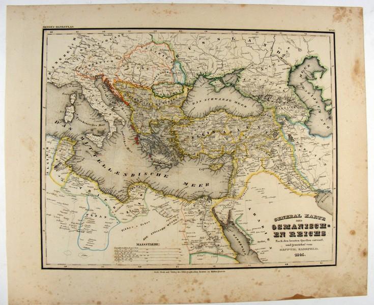 General Karte Des Osmanischen Reiches 1845 Von Osmanisches Reich Karte Antiquariat Peter Fritzen
