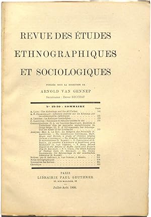 Le zodiaque cambodgien. in: Revue des études ethnographiques et sociologiques, nos. 19-20 (Juille...