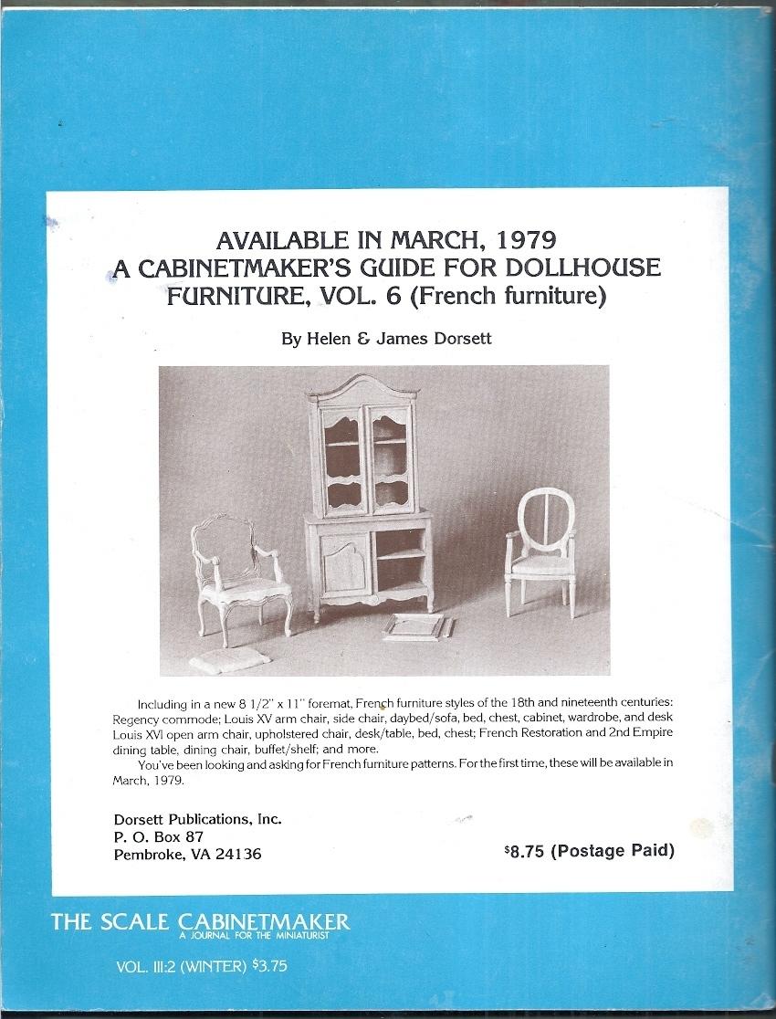 The Scale Cabinetmaker A Journal For The Miniaturist Vol Iii 2