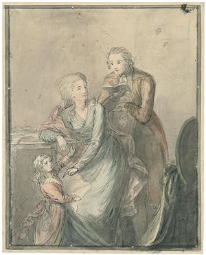 Bildnis einer jungen bürgerlichen Familie, um 1790.