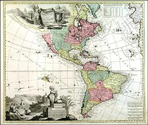 americae tam septentrionalis quam meridionalis in mappa geographica delineatio map of north an