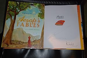 Aesop's Fables Double Signed by both Fiona Waters and Fulvio Testa & Doodled