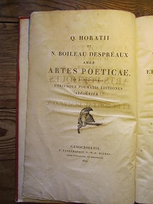 Les deux Arts poétiques d' Horace et de --- , collationnés sur les meilleures éditions de ces deu...