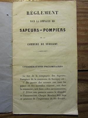 Règlement pour la Compagnie des Sapeurs- Pompiers de la commune de Serrigny.