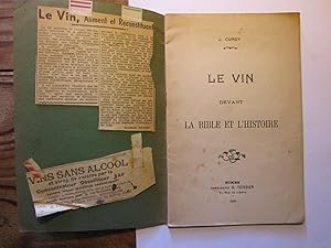 Le Vin devant la Bible et l' Histoire.